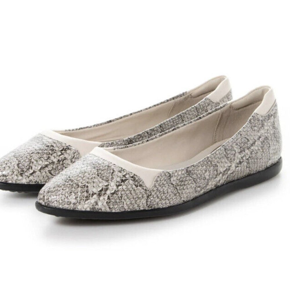 Cole Haan Grand Ambition‎ Skimmer Viper Snakeskin Flat Comfort Career Minimalist